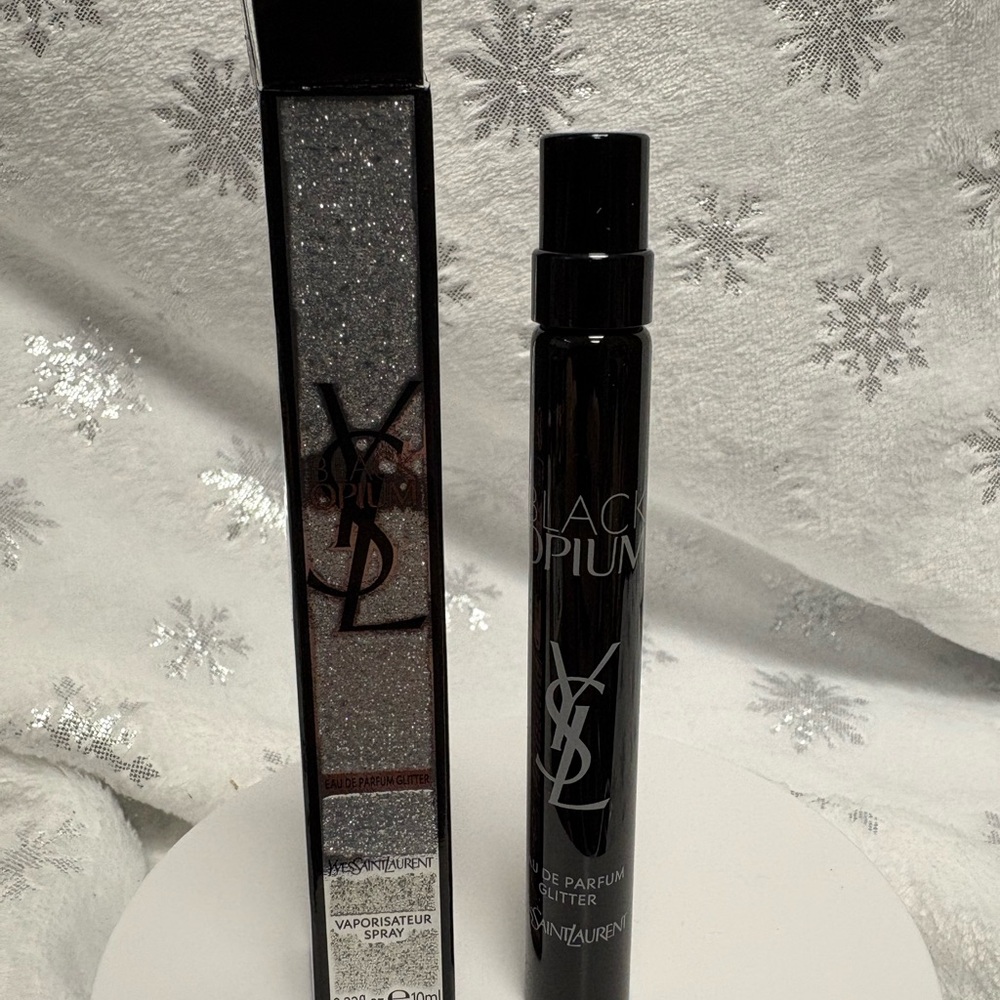 YSL Black Opium Eau De Parfum Glitter Spray 10ml NIB Travel Size